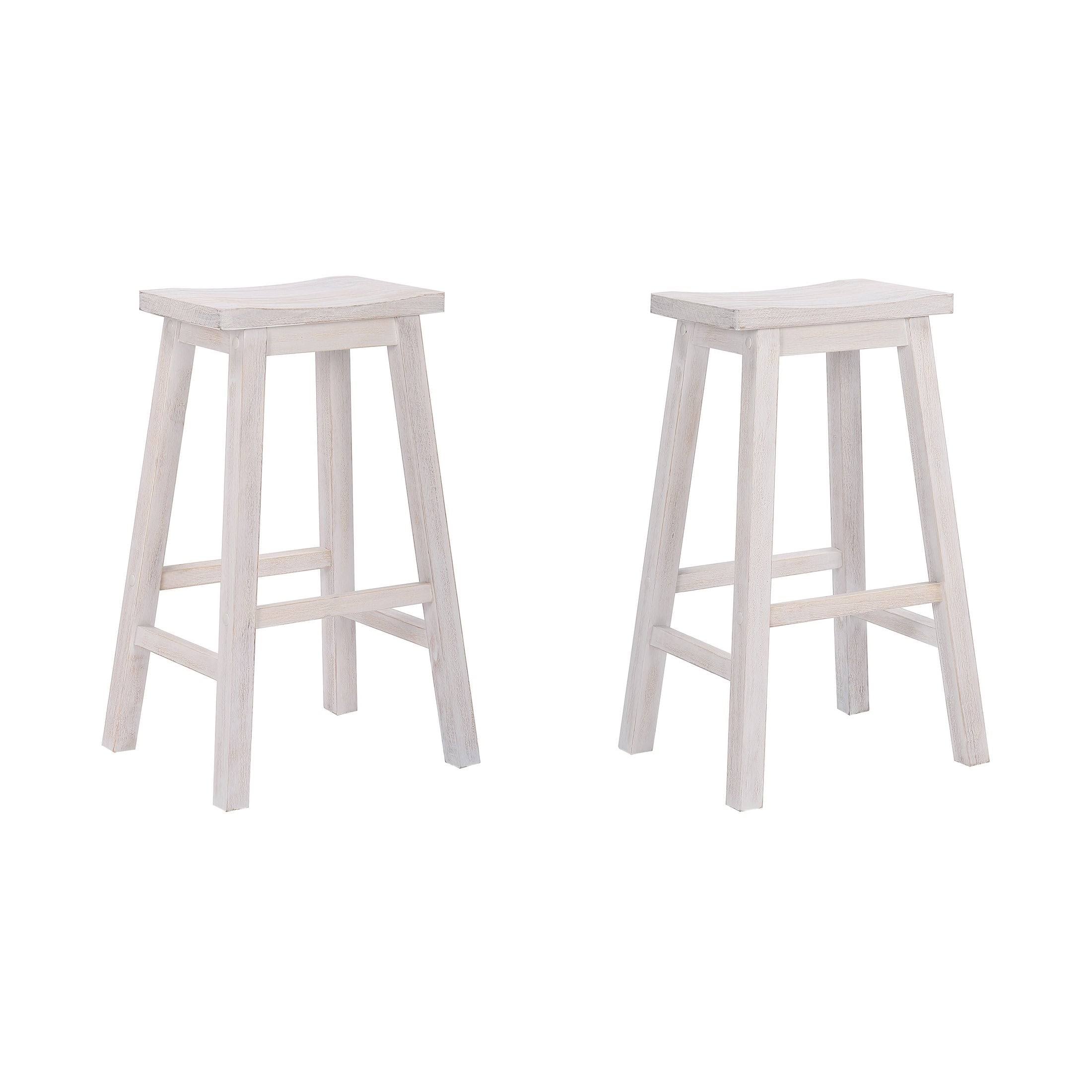 Solid Wood Saddle Bar Stool, Set of 2 - Open Gray W82495