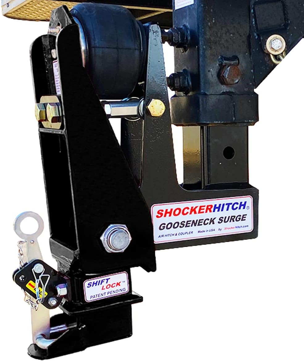 Gooseneck Air Hitch & Coupler, Square 4" Straight Pin 30K Coupler 9" Offset A143395