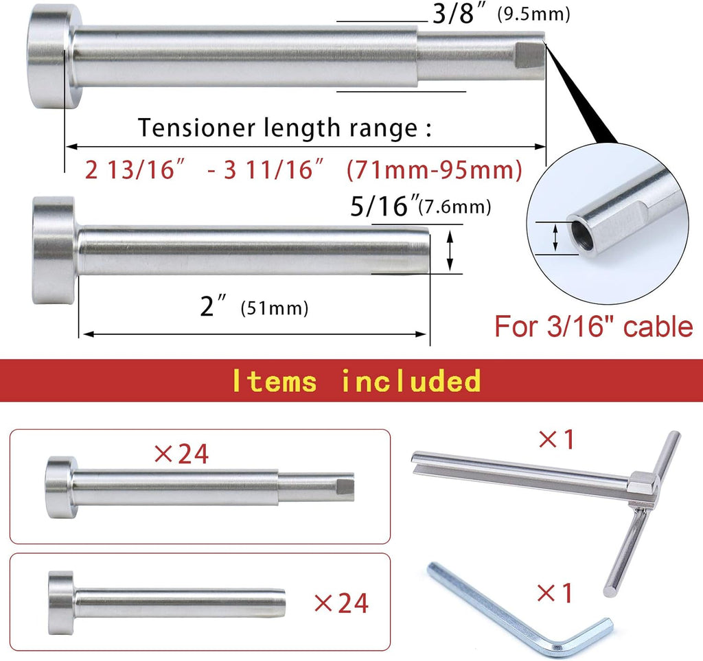 24Pair Invisible Cable Railing Kit 1/8 T316 Stainless Steel N42879