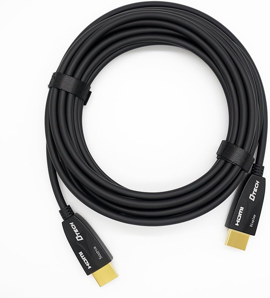 25 Feet Fiber Optic HDMI Cable 4K 60Hz 18Gbps HDR in-Wall Rated Black Pack of 2 C1839