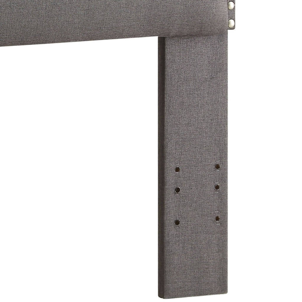 Gray Full Queen Size Wooden Headboard Q709