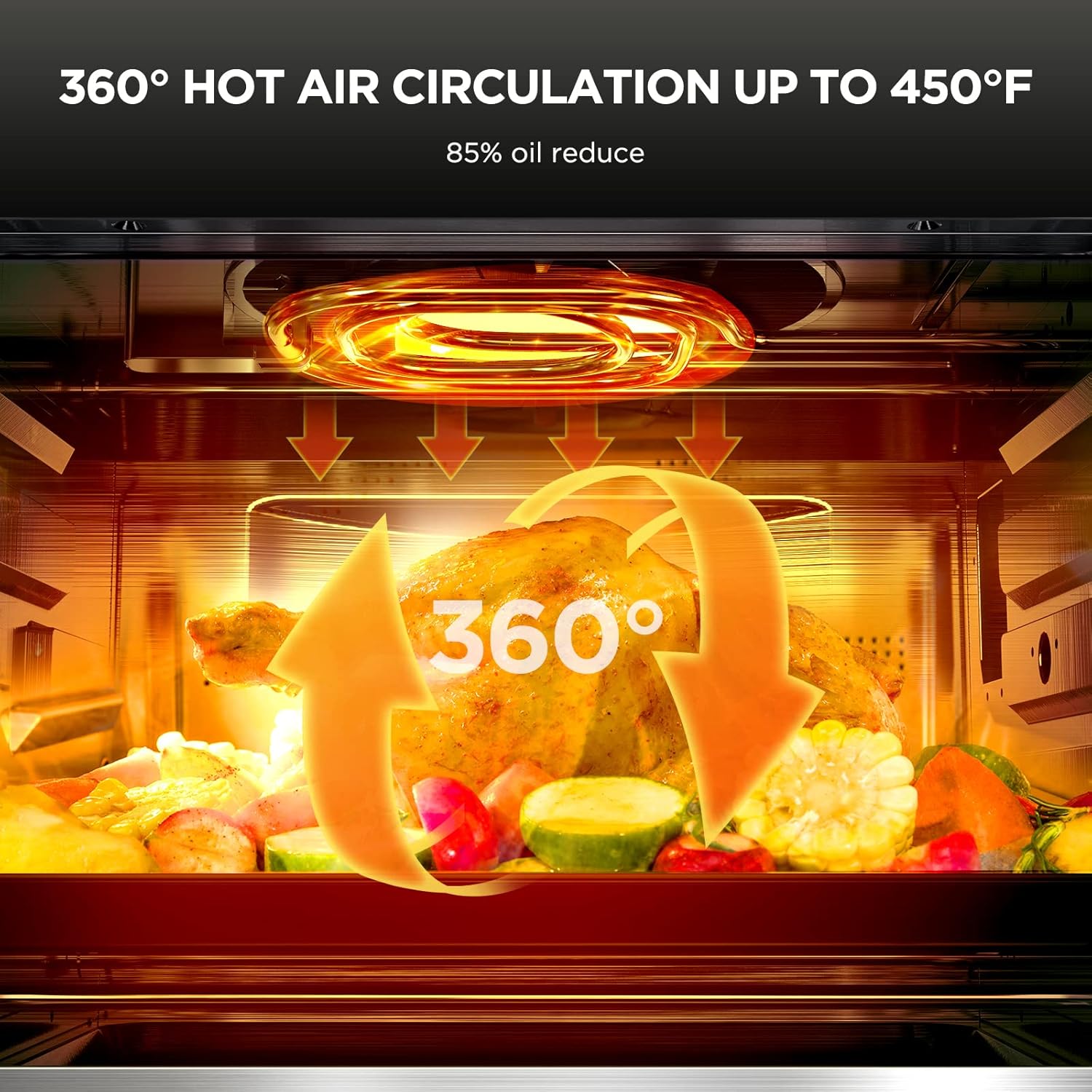Stainless Steel 25L Convection Air Fryer Toaster Oven with Rotisserie G92551