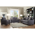 Gray Fabric & Solid Wood Sofa Set W36599