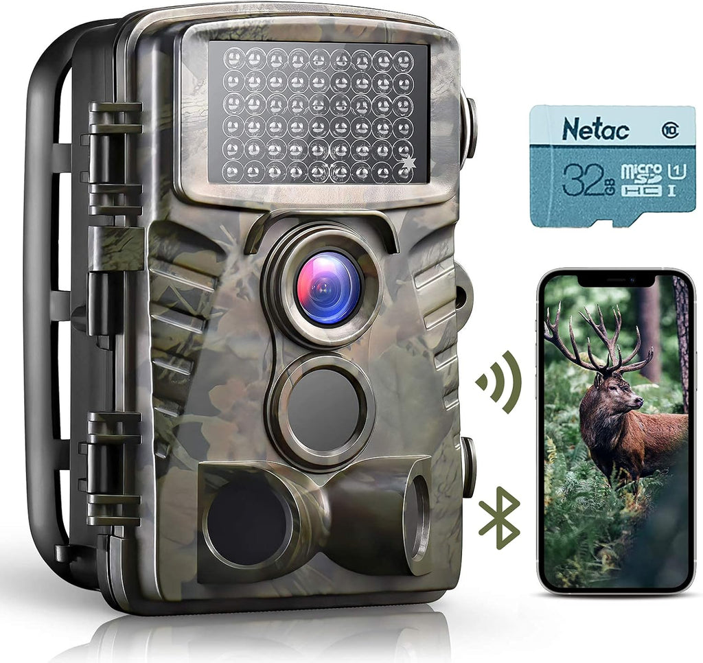 32MP 4K Trail Camera with 65ft Night Vision IP66 Waterproof Game Camera Pack of 2 V927968
