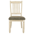 Antique White Finish Uph Side Chair Set of 4 Q4938