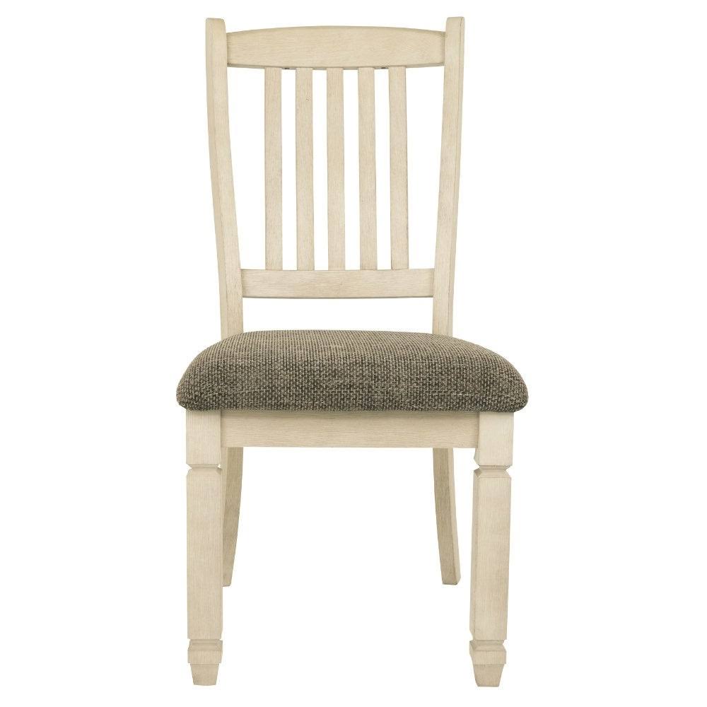 Antique White Finish Uph Side Chair Set of 4 Q4938