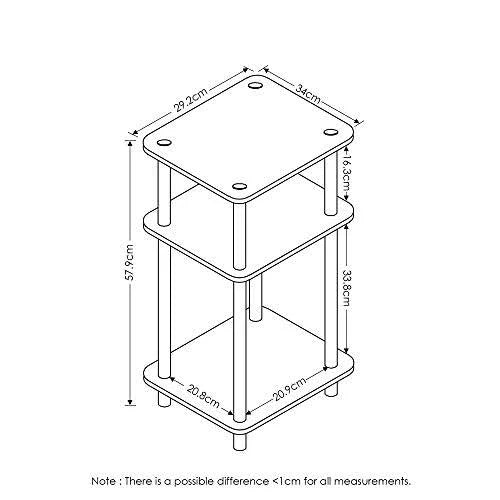 3-Tier 2-Pack End Table, Americano/Black E701969