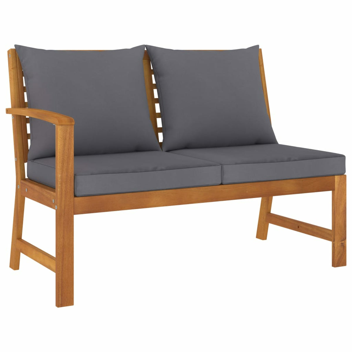 6 Piece Patio Lounge Set with Cushions Acacia Wood Outdoor Sectional Set D890