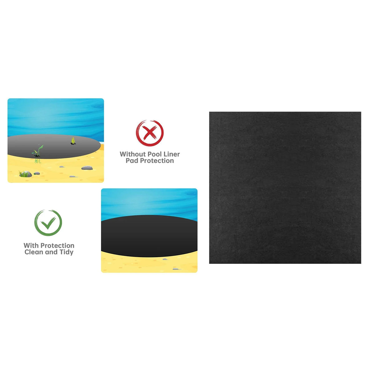 Round Pool Liner Pad for Above Ground Swimming Pools W674791