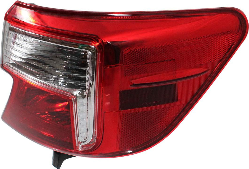 Tail Light Assembly Compatible with 2012-2014 Toyota Camry Outer Red and Clear Lens Passenger Side Pack of 2 L54070
