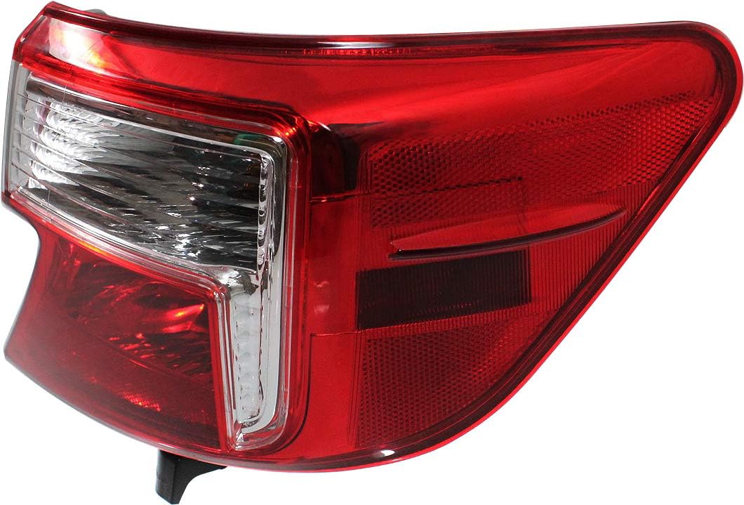 Tail Light Assembly Compatible with 2012-2014 Toyota Camry Outer Red and Clear Lens Passenger Side Pack of 2 L54070
