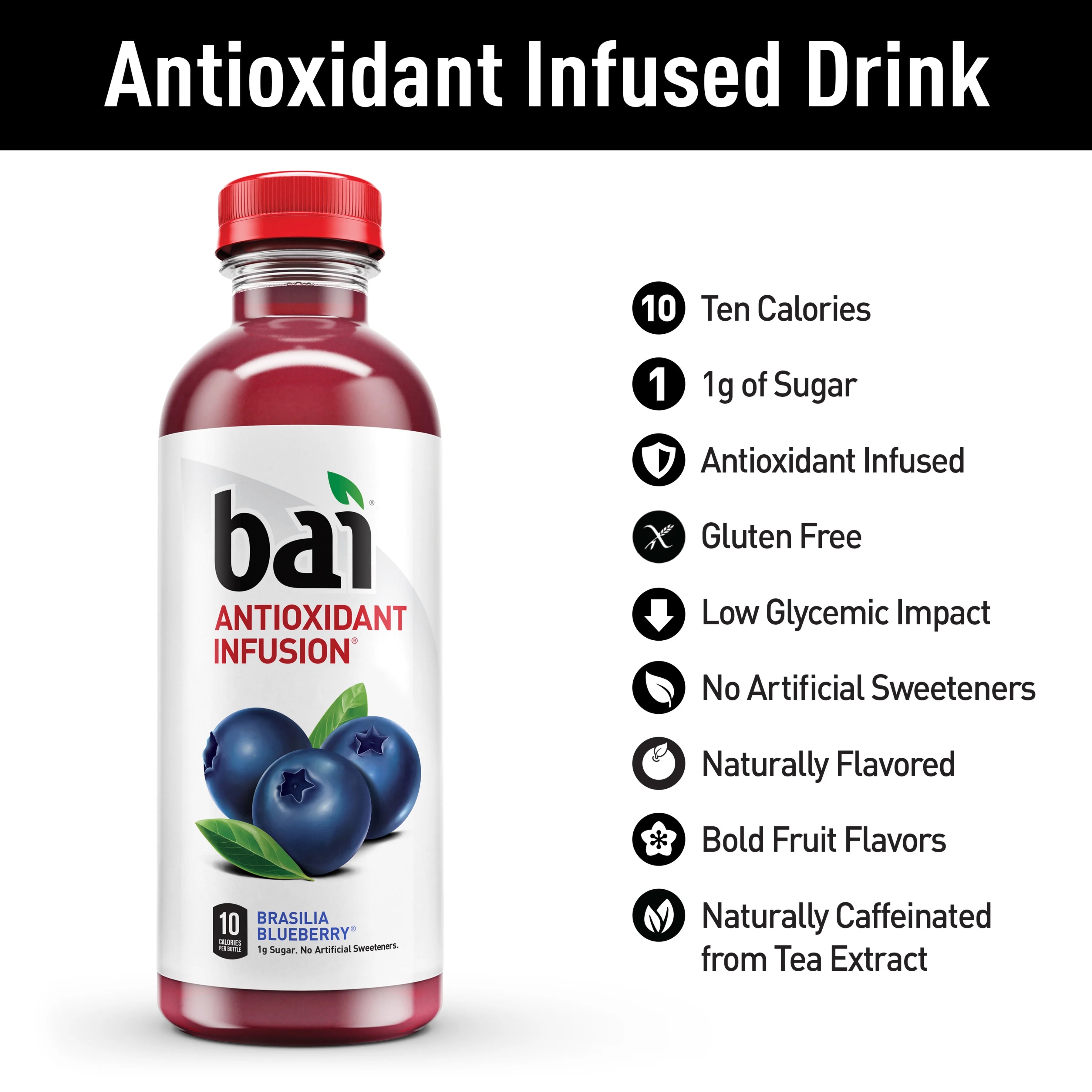 Gluten-Free Brasilia Blueberry Antioxidant Drink, 18 Fl Oz, 12 Pack Bottles I983085