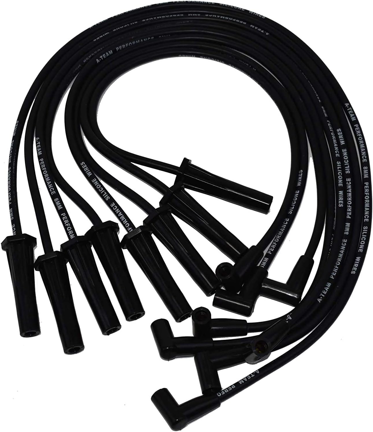 8.0mm Spark Plug Wires, 50K Volt Coil, Black Distributor Z234416
