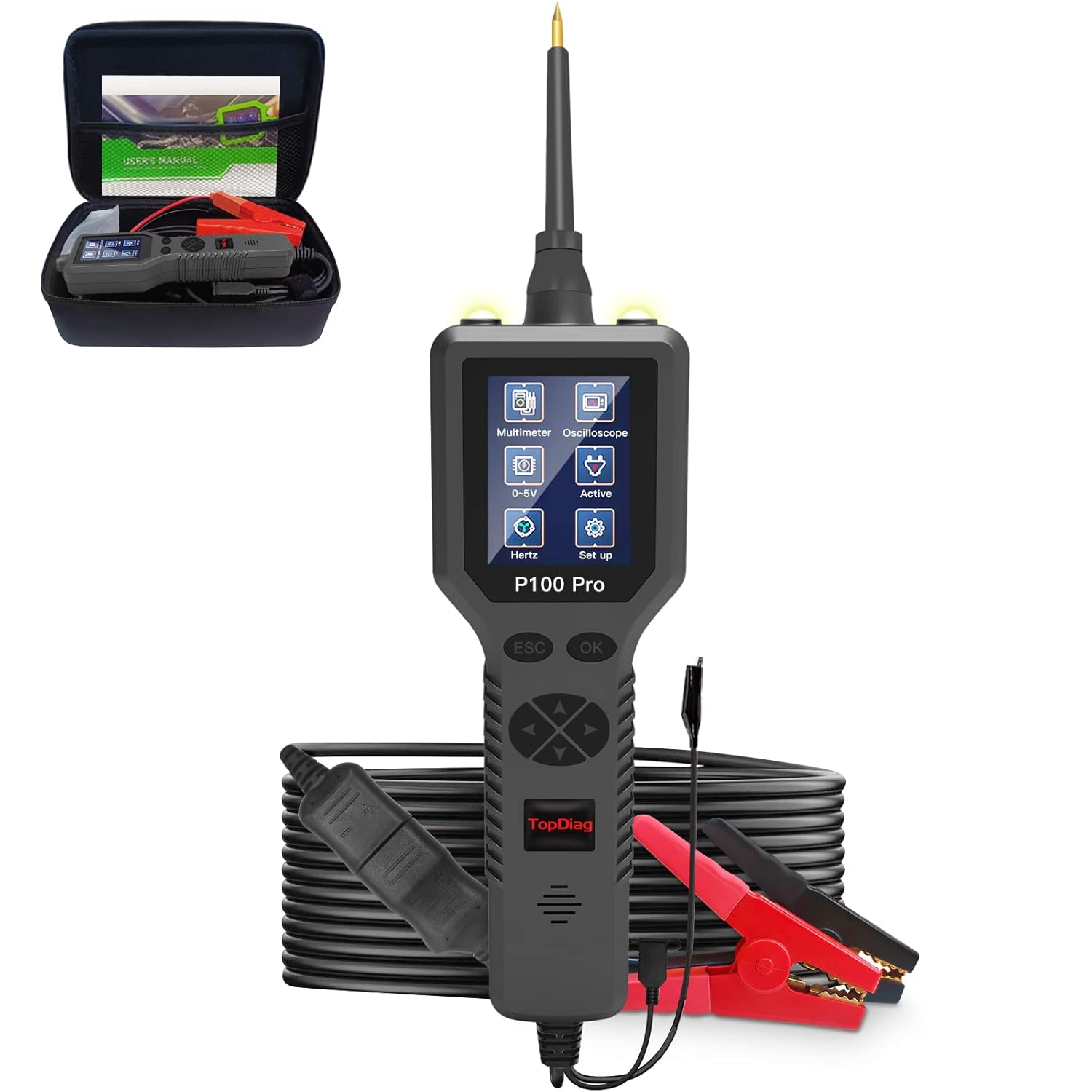 Power Circuit Probe Kit, Automotive Circuit Tester with Multimeter, 20FT Cable, Two LED Lights for 12V 24V Car Vehicle S131