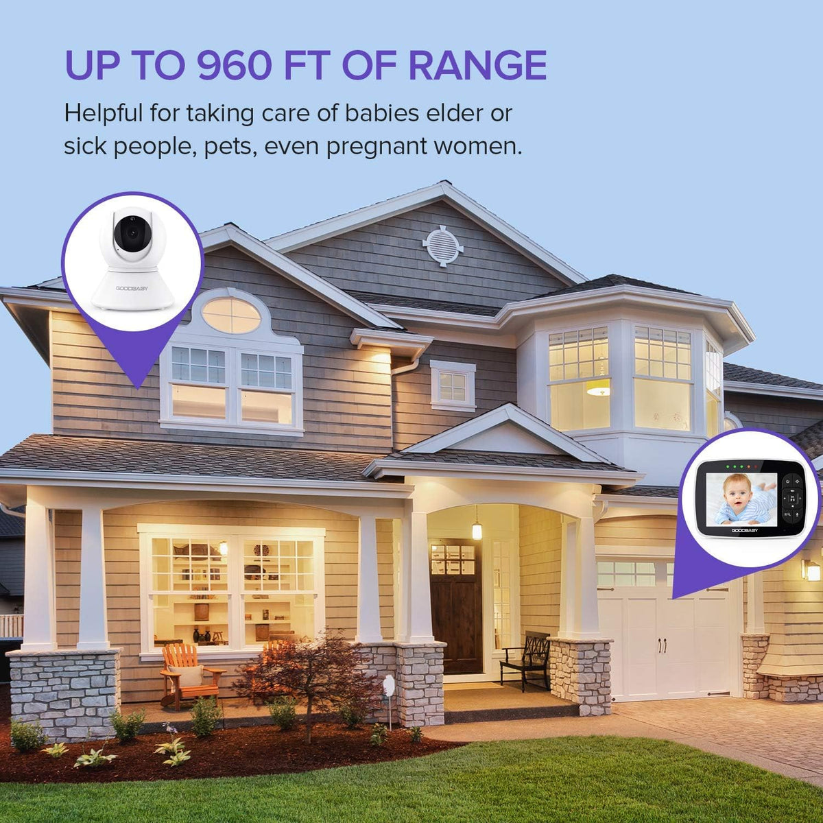 Baby Monitor with Remote Pan-Tilt-Zoom Camera, 3.5” Screen, Night Vision, Talk Back M12167