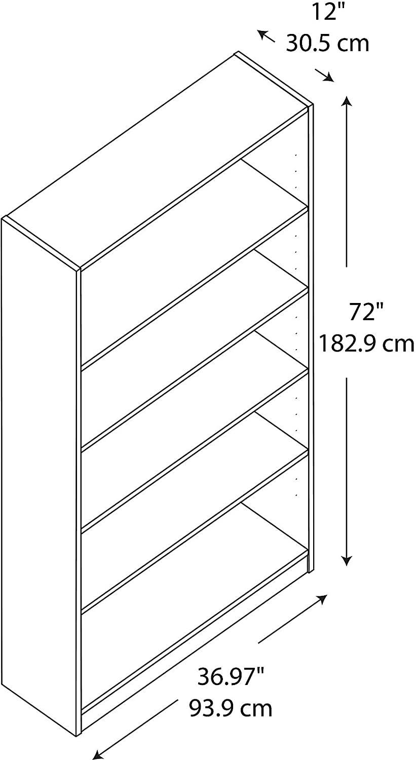 Black 5 Shelf Bookcase Set of 2 O860
