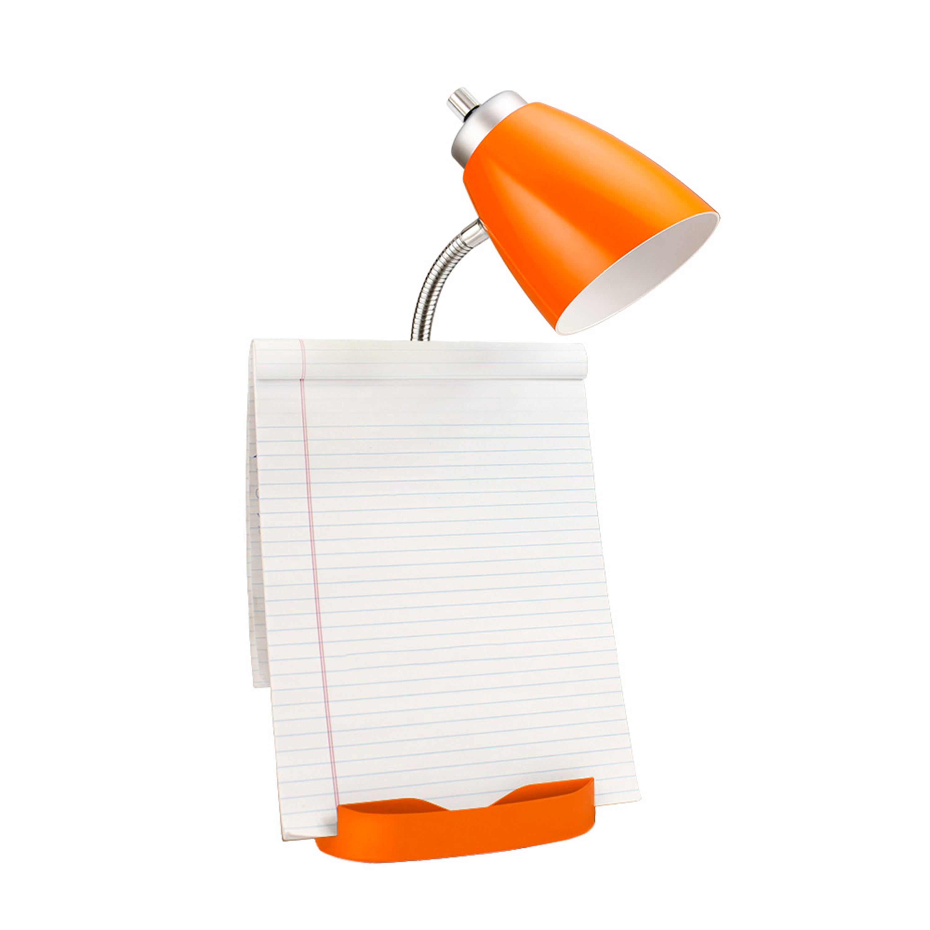 Orange Gooseneck Organizer Desk Lamp with USB port U56346