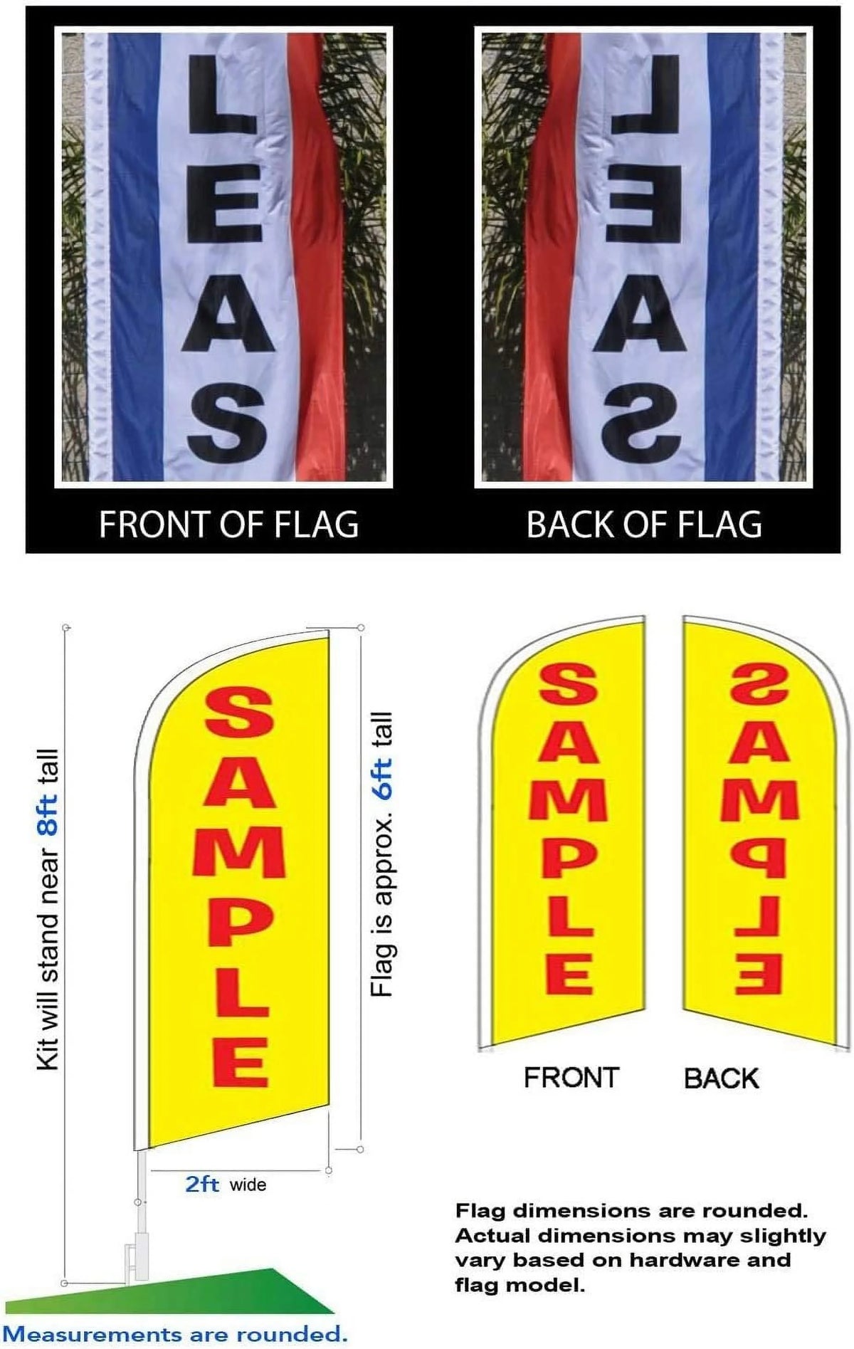 Red 8ft Feather Banner Flag Kit with Flag Poles M306