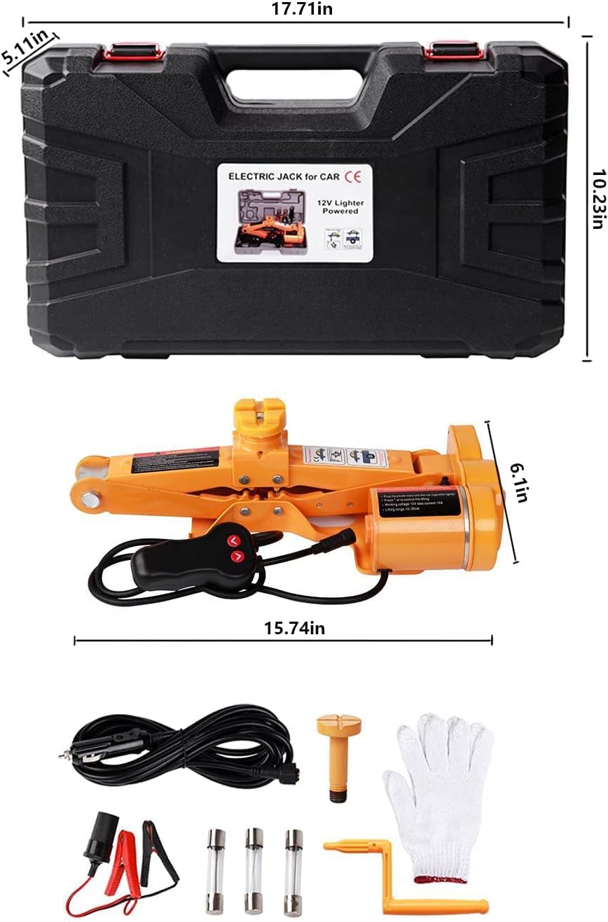 Electric Car Floor Jack 3 Ton Automatic 12v Scissor Lift Jack Pack of 2 V6877