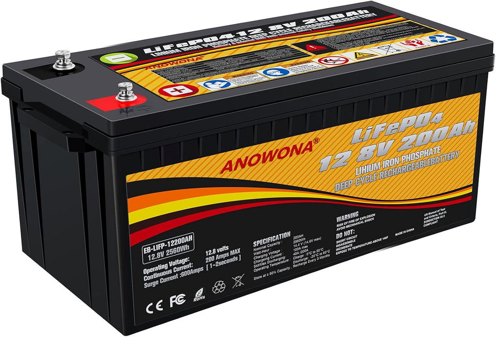 12.8V 100Ah LiFePO4 Deep Cycle Battery with 100A BMS I921