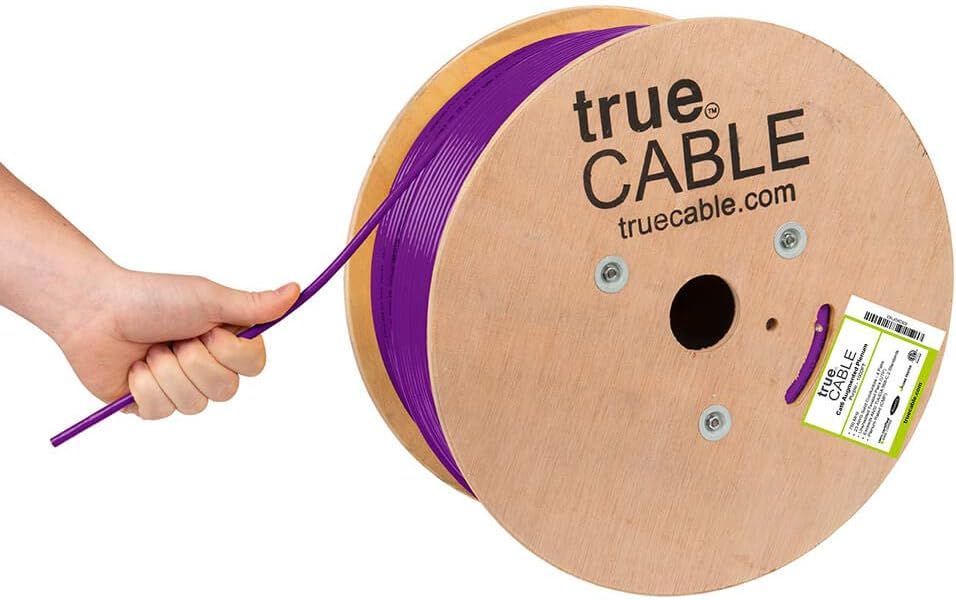 1000ft Yellow 23AWG 4 Pair Solid Bare Copper Bulk Ethernet Cable W32116