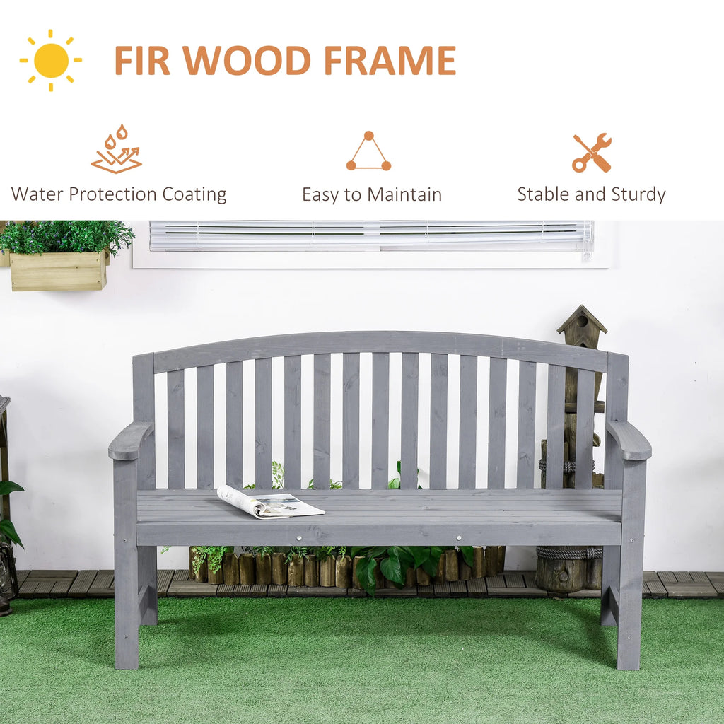 2-Person Wooden Garden Bench Patio Armchair V1999