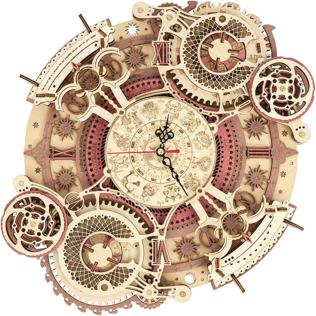 3D Wooden Puzzles Clock DIY 168 PCS Mechanical Model Kits Z821595