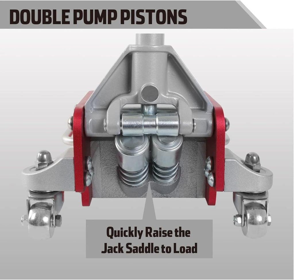 3 ton Hydraulic Aluminum and Steel Low Profile Floor Jack with Dual Piston R3466