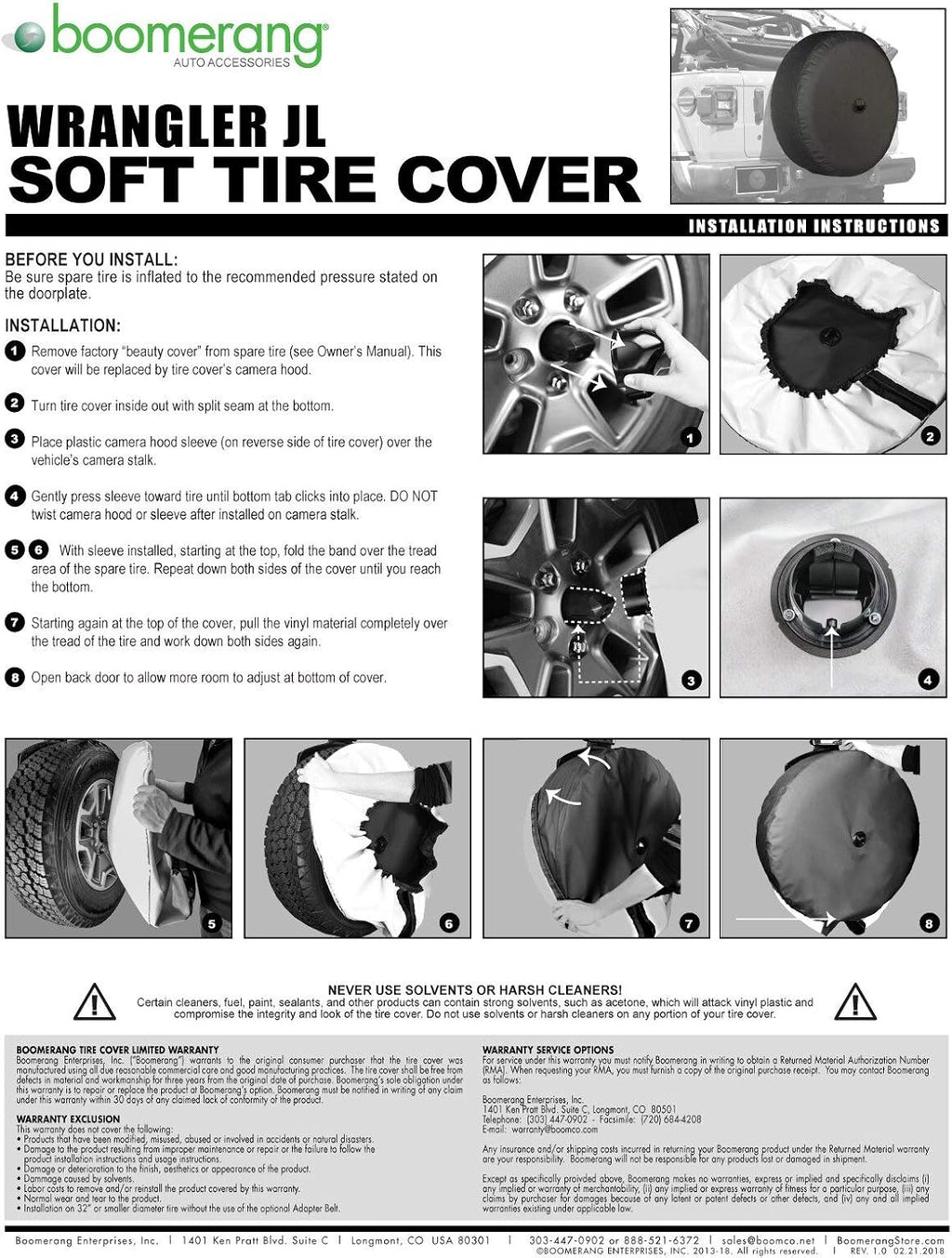 32" Soft Tire Cover for Jeep Wrangler JL with Back-up Camera Pack of 2 T211685