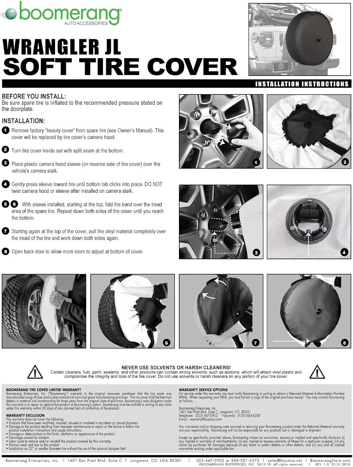 32" Soft Tire Cover for Jeep Wrangler JL with Back-up Camera Pack of 2 T211685