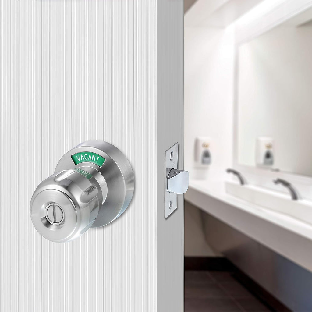 Bathroom Privacy Door Knob Lock with Large Indicator, Thumbturn Lock (1pk) Y741064