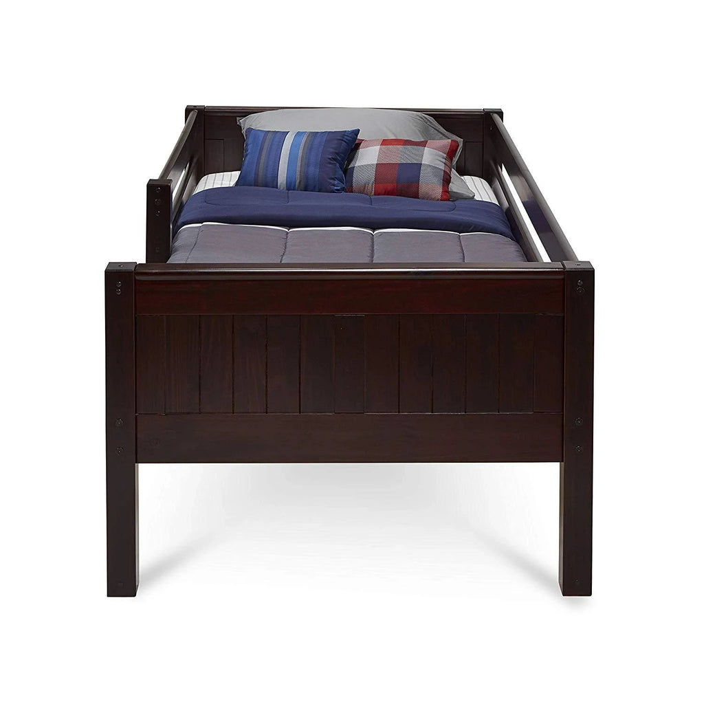 Twin Size Day Bed with Front Guard Rail and Panel Headboard X43940