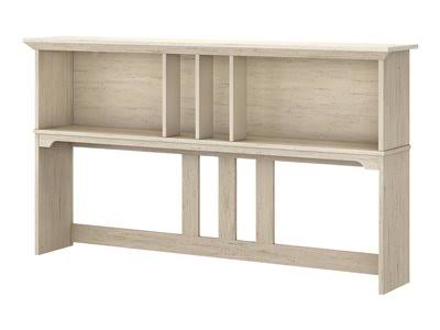 Antique White L-Shaped Writing Desk with Hutch J11624
