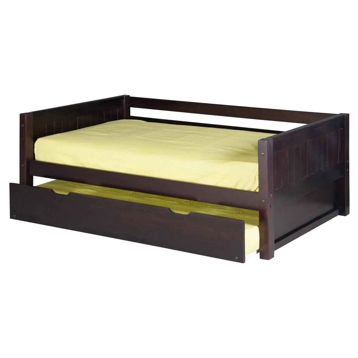 Twin Size Day Bed with Front Guard Rail and Panel Headboard X43940