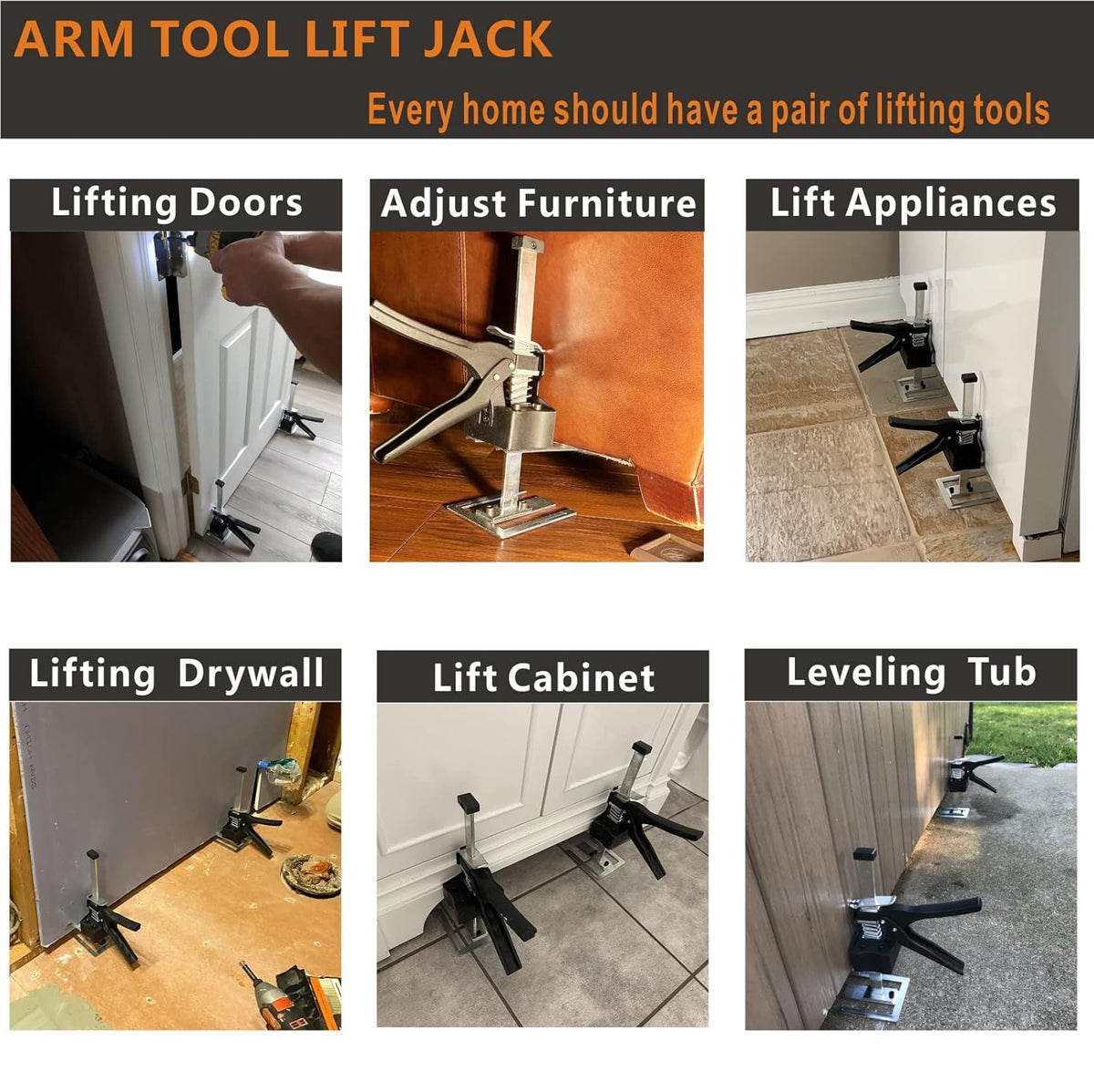 150KG Hand Jack Tool Furniture Lifting Levelers (2PCS) P651