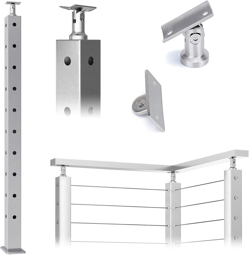 Stainless Steel Square Cable Railing Post O68815