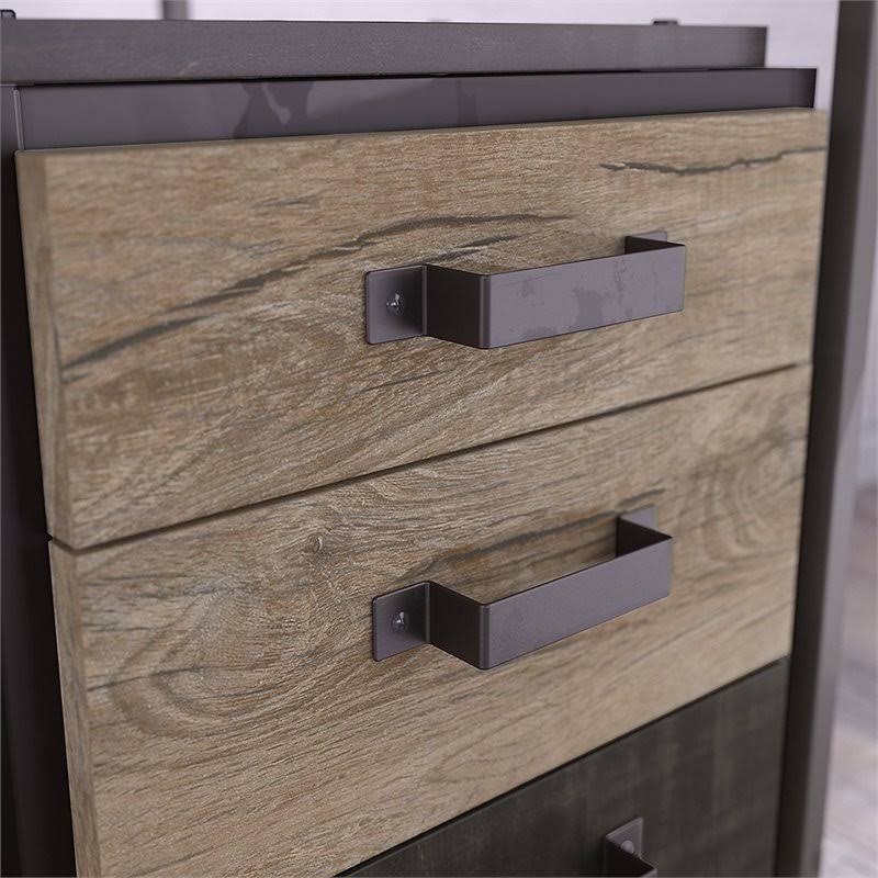 3 Drawer Mobile File Cabinet in Rustic Gray W717