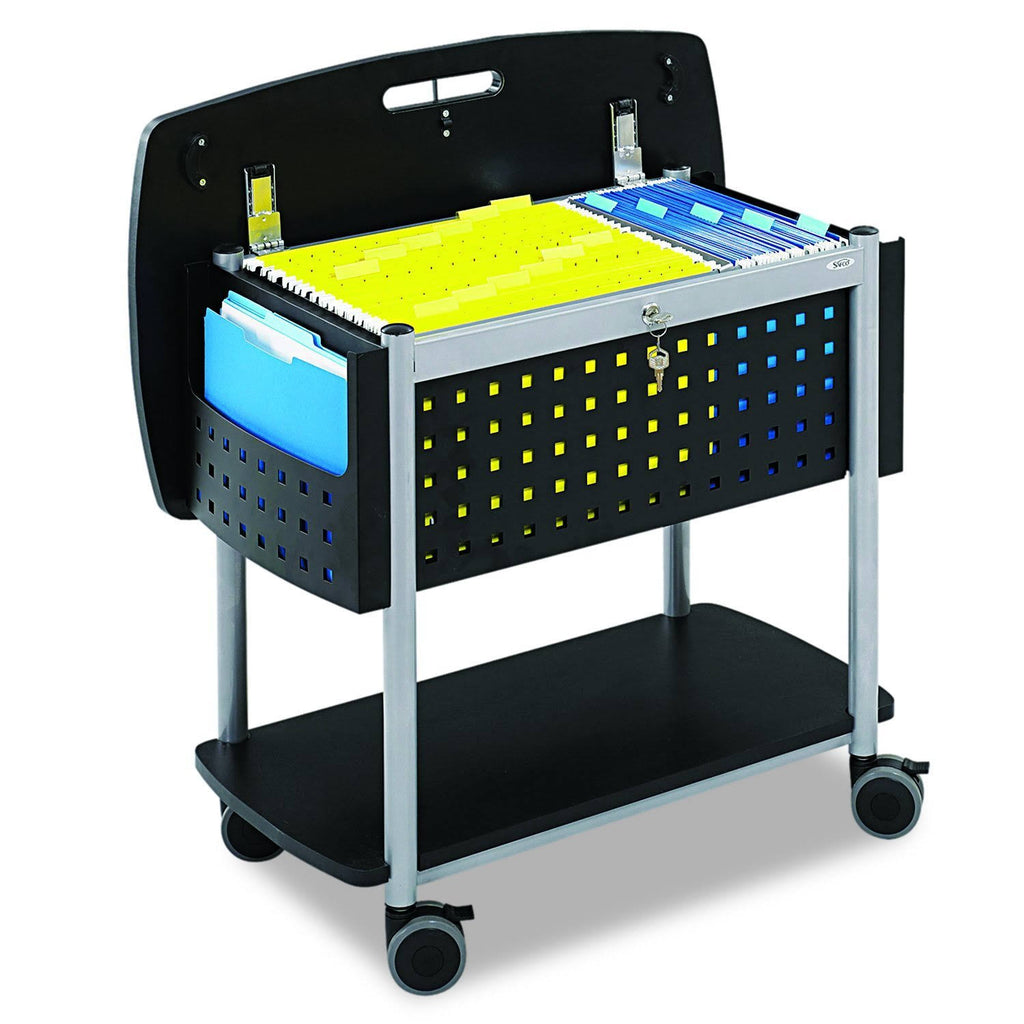 Black Mobile File with Work Surface N732