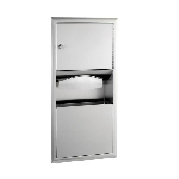 Recessed Paper Towel Dispenser and Waste Receptacle Y481