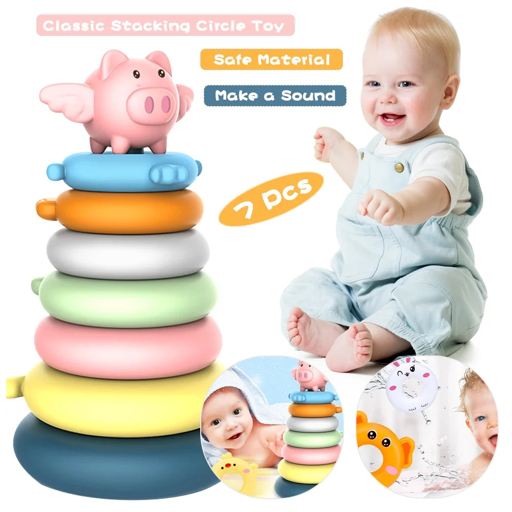 7 Pcs Soft Stacking Rings Toy L92899