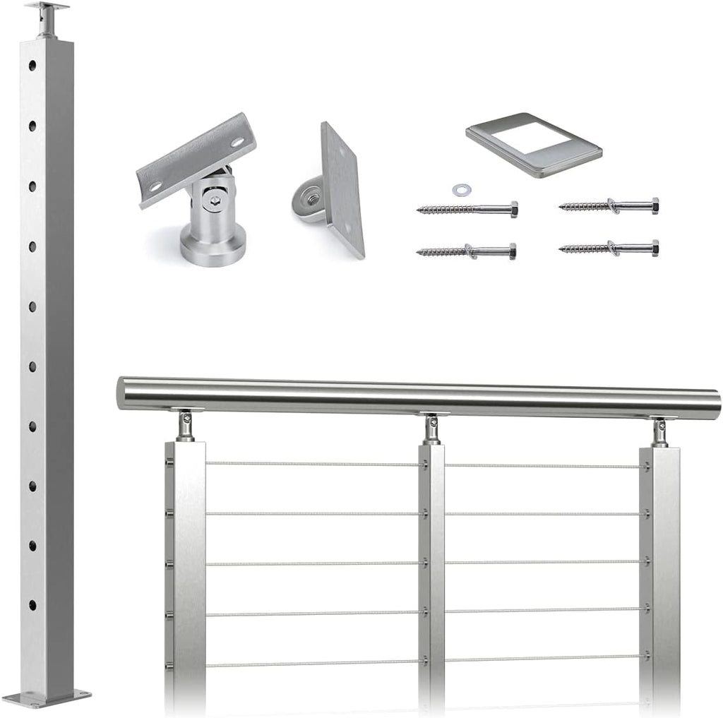 Stainless Steel Square Cable Railing Post O68815