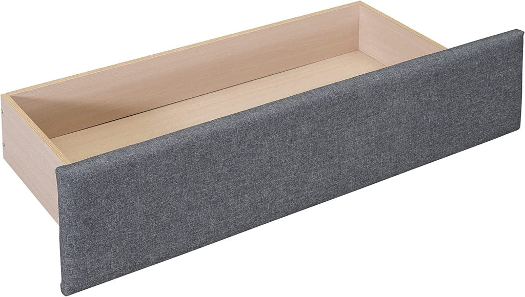 Beige Twin Size Upholstered Bed Frame with Headboard and Storage Underneath U2777