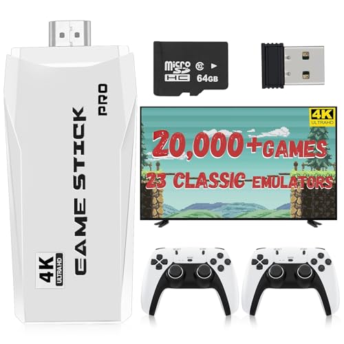 Retro Game Console with 4K HDMI, 20,000+ Games, Dual Wireless Controllers 64GB S890