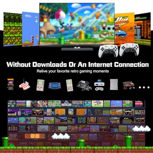 Retro Game Console with 4K HDMI, 20,000+ Games, Dual Wireless Controllers 64GB S890