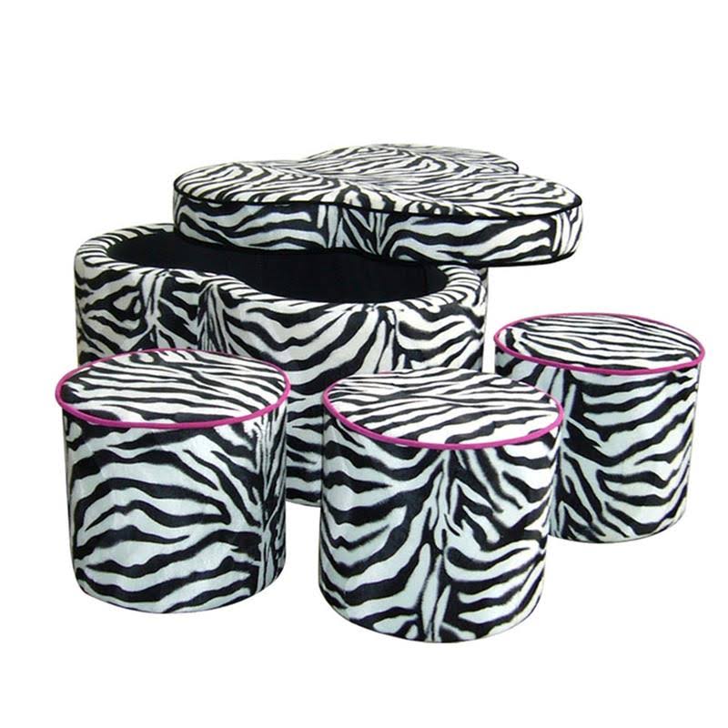 Zebra Storage Ottoman with 3 Seating S55284