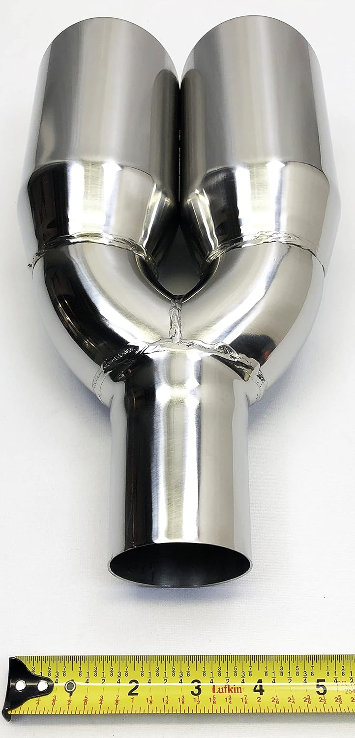 Dual Round Stainless Steel Exhaust Tip Pack of 2 T4132