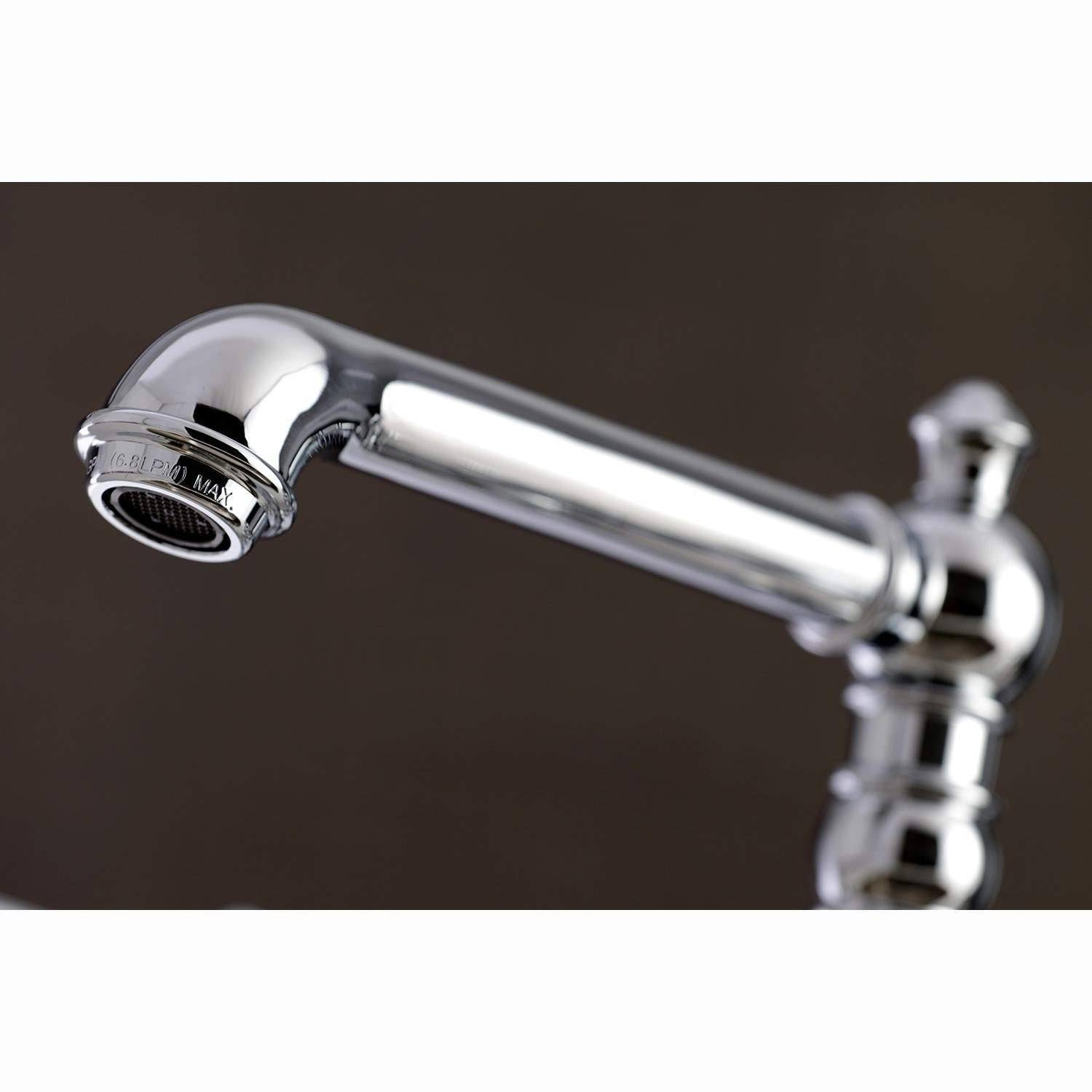 Brushed Brass Bridge Kitchen Faucet with Brass Sprayer T85201
