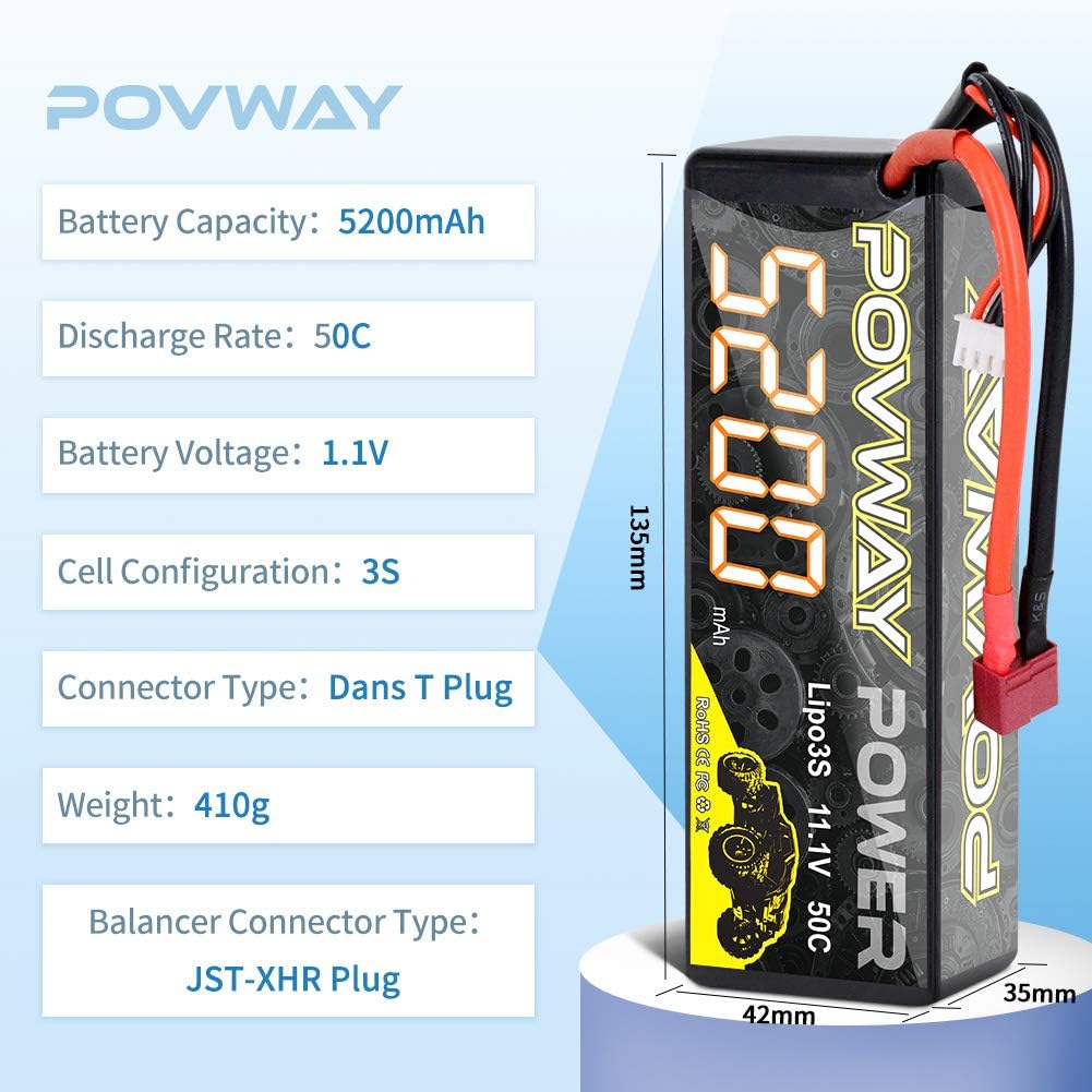 3S 11.1V 50C 5200 RC Battery Pack of 2 L4379