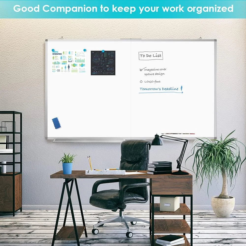 Large Magnetic Whiteboard 72 x 40 with Pen Tray R28747