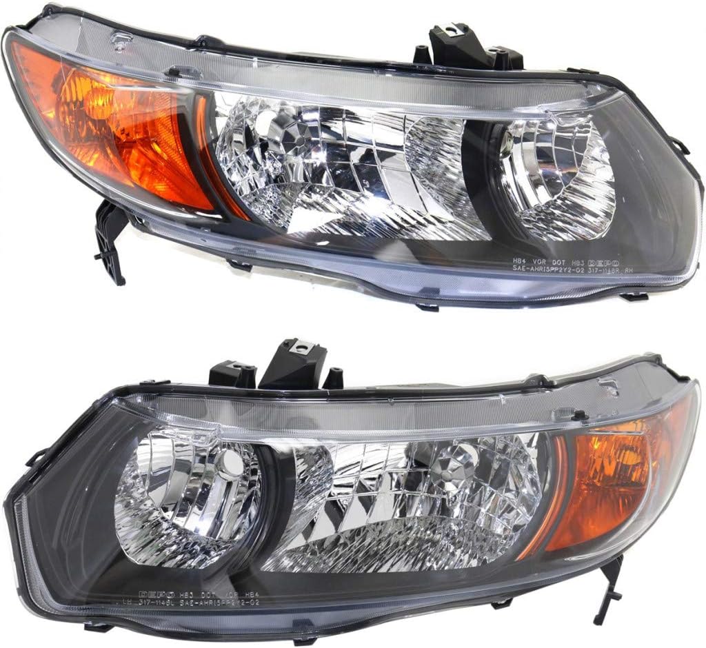 Headlight Assembly Pair for Honda Civic 2006 2007 Coupe C315495